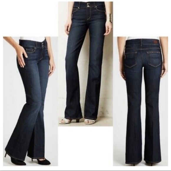 Paige Hidden Hills Denim Dark Wash Jeans Size 30 x 33 Flare - Picture 10 of 10
